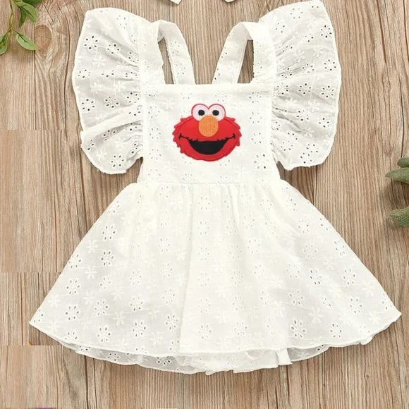boutique One Pieces Elmo Dress Elmo Birthday Romper Clothes